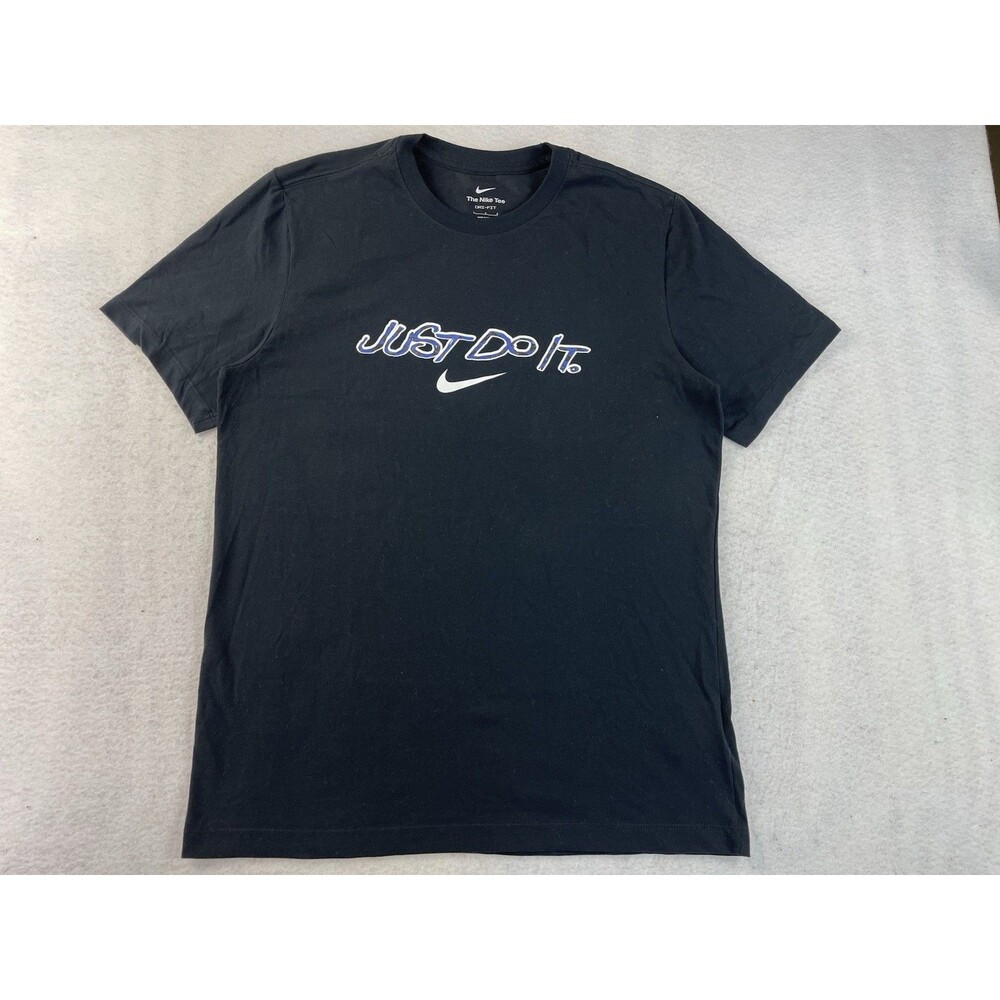 Nike Dri-Fit Men’s Large “Just Do It” Graphic Logo Short Sleeve Black T-Shirt